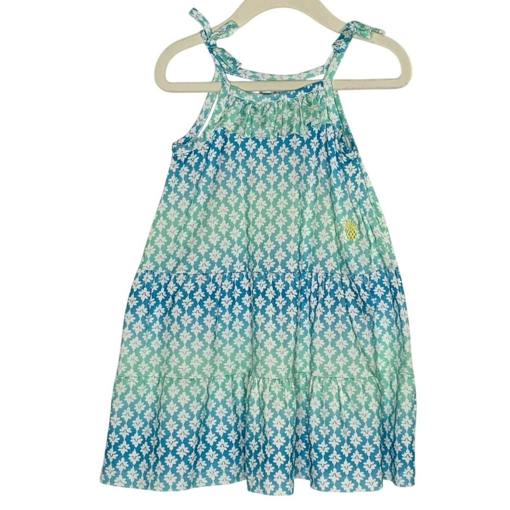 Tommy Bahama 2T Toddler Girls Tiered Sun Dress Floral Ombre Blue